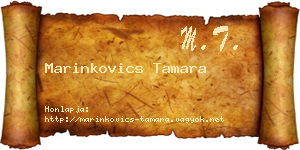 Marinkovics Tamara névjegykártya